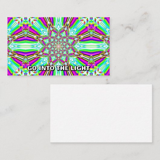 GA IN HET LICHT (je mag de woorden veranderen) Visitekaartje (Voorkant / Achterkant)