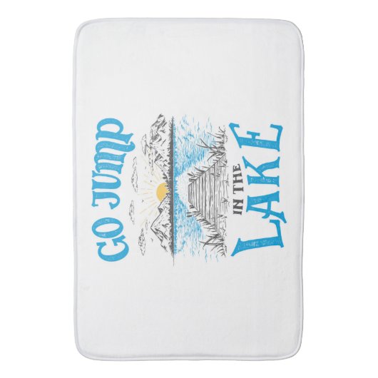 Ga in het meer springen badmat (Voorkant Verticaal)