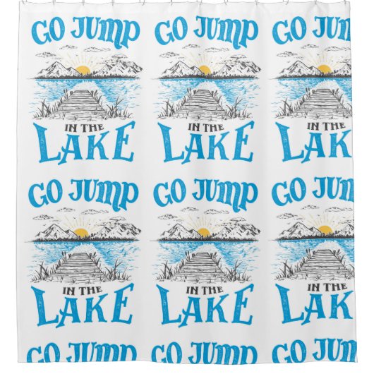 Ga in het meer springen douchegordijn (Voorkant)
