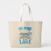 Ga in het meer springen grote tote bag (Achterkant)