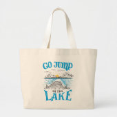 Ga in het meer springen grote tote bag (Voorkant)