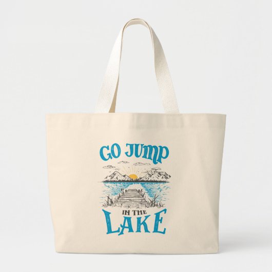 Ga in het meer springen grote tote bag (Voorkant)