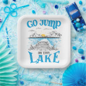 Ga in het meer springen papieren bordje (Feest)