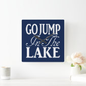 Ga in het meer springen vierkante klok (Huis)