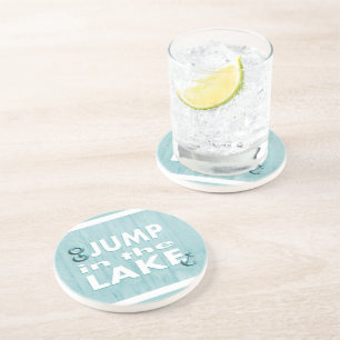 Ga in het Onderzetter Dersty Drink in Blue springe