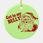 Ga in mijn buik - Kerstman Keramisch Ornament (Achterkant)