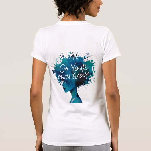Ga je eigen weg - Empowering Blue Abstract Art T-shirt (Achterkant)