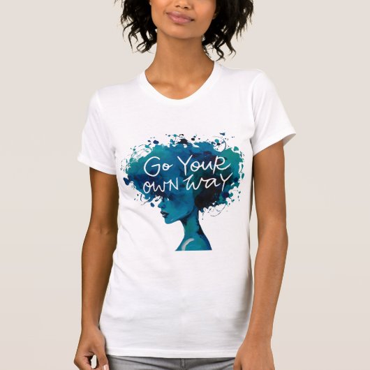 Ga je eigen weg - Empowering Blue Abstract Art T-shirt (Voorkant)