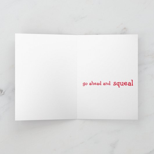 Ga je gang en schreeuw, Varken Verjaardagskaart Kaart (Binnen)