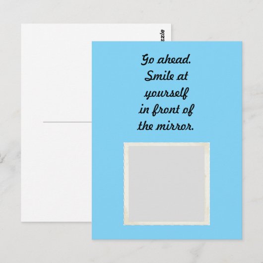 Ga je gang. Lach op jezelf voor de spiegel Briefkaart (Voorkant / Achterkant)