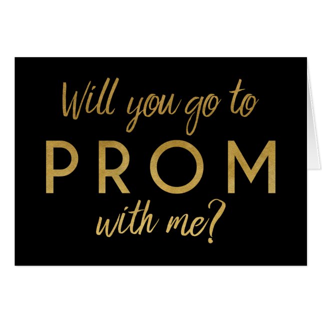 Ga je met mij naar Prom? Gold Foil-kaart (Voorkant Horizontaal)