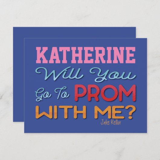 Ga je met mij naar Prom? Monogram (Voorkant / Achterkant)