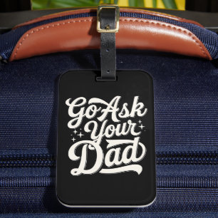 Ga je vader vragen Funny Mom Moederdag vintage Bagagelabel