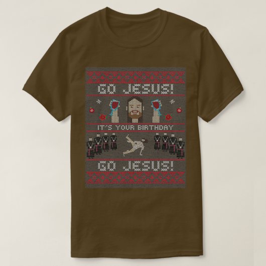 Ga Jezus en je geboorte grappige ontbijt T-shirt (Design voorkant)