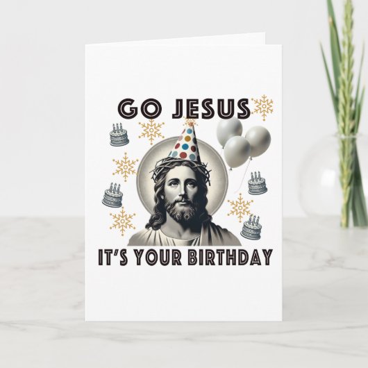 Ga Jezus en je verjaardag Bedankkaart (Voorkant)