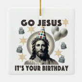Ga Jezus en je verjaardag Keramisch Ornament (Achterkant)