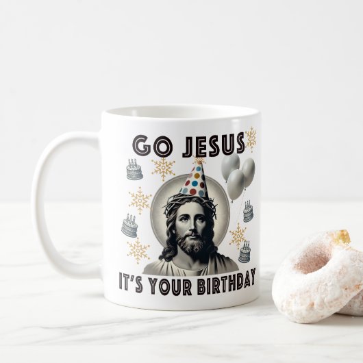 Ga Jezus en je verjaardag Koffiemok (Met donut)