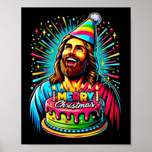 Ga Jezus het is je verjaardag Grappige Jezus Kerst Poster