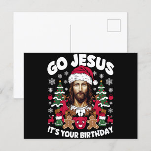 Ga Jezus Het Is Je Verjaardag Lelijk Kersttrui Feestdagenkaart