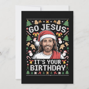 Ga Jezus Het Is Je Verjaardag Lelijk Kersttrui Feestdagenkaart