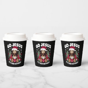 Ga Jezus Het Is Je Verjaardag Lelijke Kerst T-shir Papieren Bekers