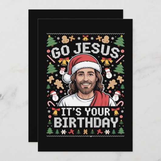 Ga Jezus, het is jouw verjaardag, lelijke kersttru Feestdagenkaart (Voorkant / Achterkant)