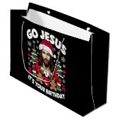 Ga Jezus, het is jouw verjaardag, lelijke kersttru Groot Cadeauzakje (Voorkant Gekanteld)