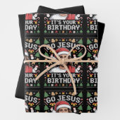 Ga Jezus, het is jouw verjaardag, lelijke kersttru Inpakpapier Vel (In situ)