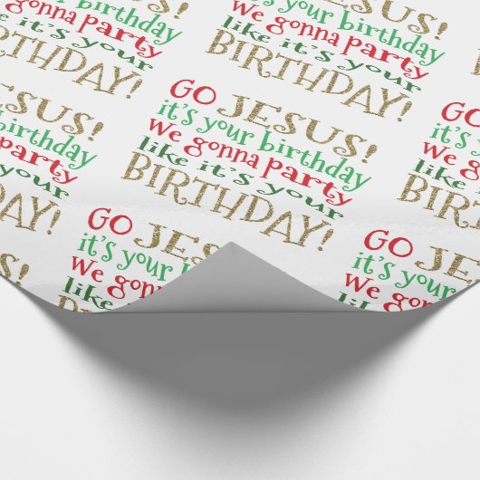 Ga Jezus, het is uw verjaardag kerstcadeau wrap Cadeaupapier (Hoek)