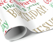 Ga Jezus, het is uw verjaardag kerstcadeau wrap Cadeaupapier (Rol Hoek)