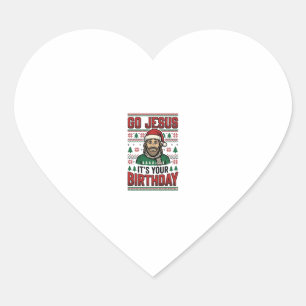 Ga Jezus Kerstmis Verjaardag Vintage T-shirt Hart Sticker