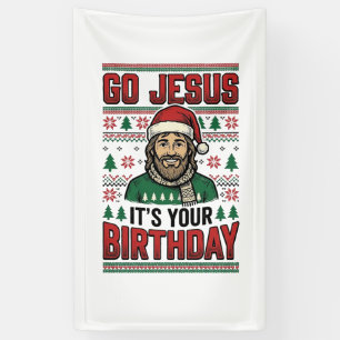 Ga Jezus Kerstmis Verjaardag Vintage T-shirt Spandoek