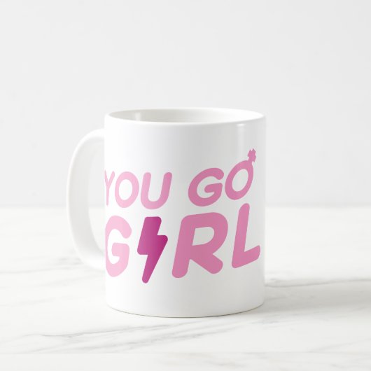 Ga jij maar, meisje! koffiemok (Voorkant links)