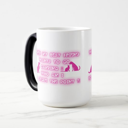 Ga kamperen, doe niet alsof. magische mok (Voorkant links)