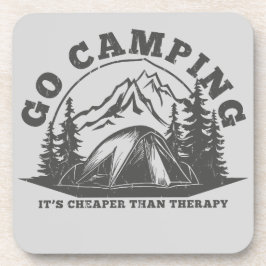 Ga kamperen, goedkoper dan therapie Grappige quote Bier Onderzetter