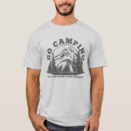Ga kamperen, goedkoper dan therapie Grappige quote T-shirt