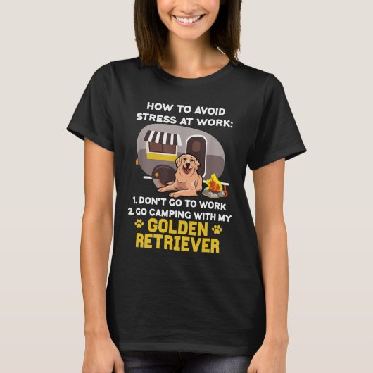 Ga kamperen met mijn Golden Retriever Shirt (Voorkant)