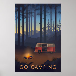 Ga Kamperen Reisposter Campervan Versie Poster