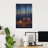 Ga Kamperen Reisposter Campervan Versie Poster (Thuiskantoor)