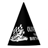 Ga karten, raceauto jongen verjaardag feesthoedjes (Voorkant)