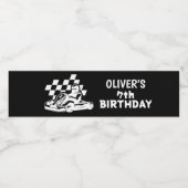 Ga karten, raceauto jongen verjaardag waterfles etiket (Enkel label)