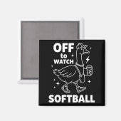 Ga kijken naar softbal grappige softbal gans spel magneet (Voorkant / Achterkant)