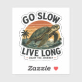 Ga Langzaam Lang Leven Zeeschildpad Zonsondergang Sticker (Vel)