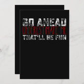 Ga me onderschatten, dat zal leuk zijn kaart (Voorkant / Achterkant)