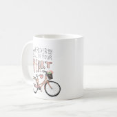 Ga met al je hart -  fiets koffiemok (Voorkant links)