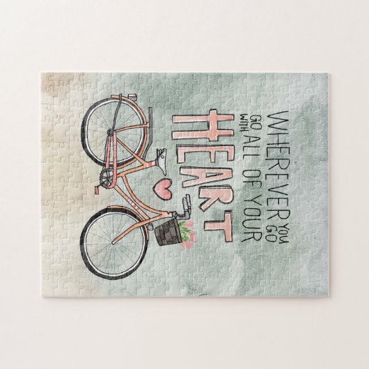 Ga met al je hart -  fiets legpuzzel (Horizontaal)