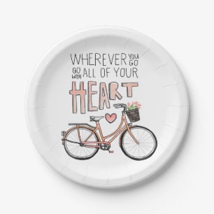 Ga met al je hart -  fiets papieren bordje