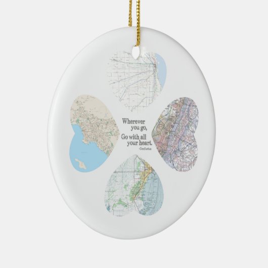 Ga met al je hart keramisch ornament (Rechts)