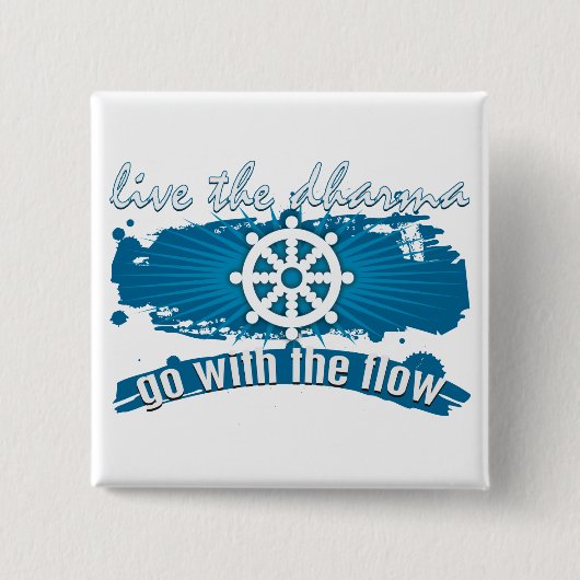 Ga met de Flow Dharma Vierkante Button 5,1 Cm (Voorkant)