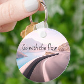 GA MET DE FLOW Inspirerend Quote Modern Cool Sleutelhanger